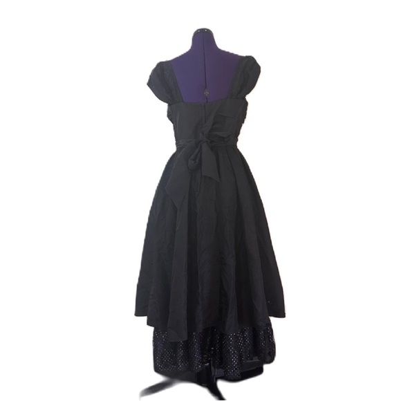 Gunne Sax Jessica McClintock Black Lace Sparkle Dress - Picture 4 of 16